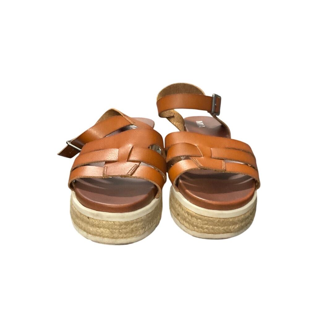 MIA Platform Espadrille Sandals Tan Brown Strappy Wedge Flatform Women’s Size 10 - Picture 2 of 6